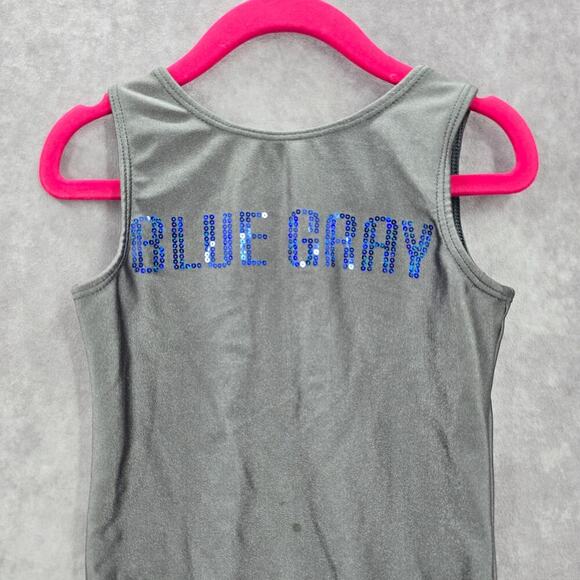 Blue Gray Rhinestones Bathing Suit One Piece Swimwear Leotard 12/18 Months - Picture 3 of 5